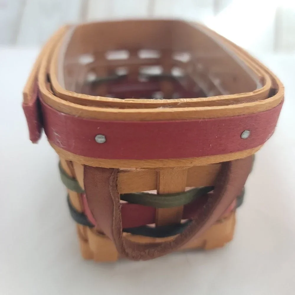 Longaberger Multicolor 2000 Leather Handle All Star Salt And Pepper Basket